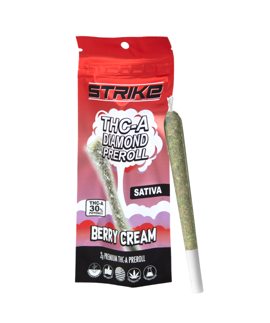 THC-A DIAMOND 2G PRE-ROLL BERRY CREAM SATIVA
