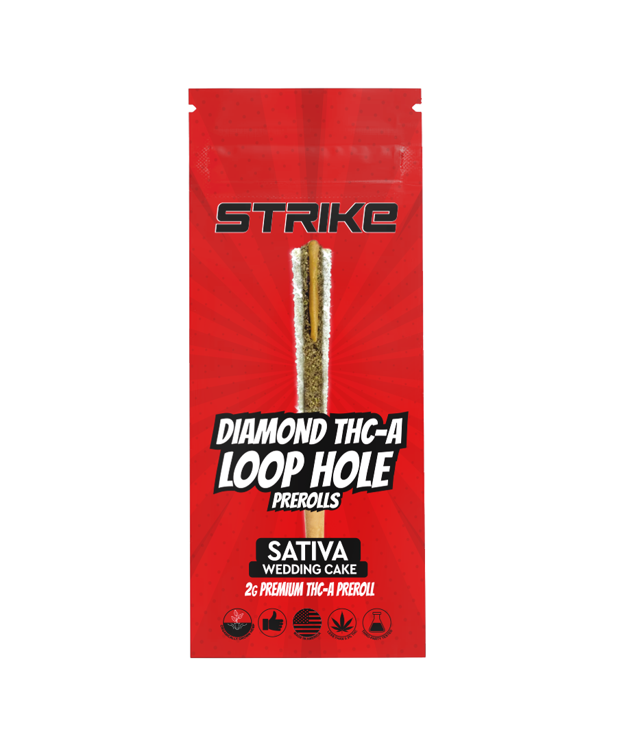 DIAMOND LOOP HOLE 2G PREMIUM THCA PREROLL – SATIVA – WEDDING CAKE