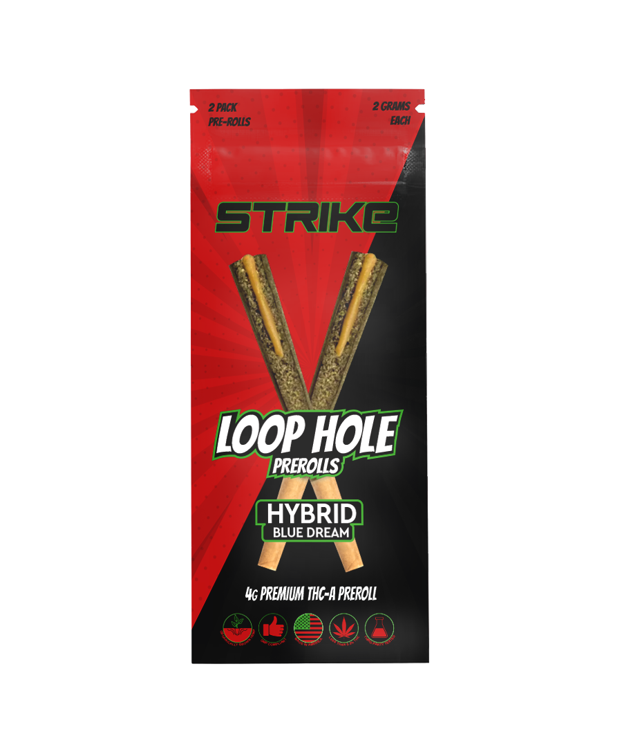 LOOP HOLE 2 PACK 4G PREMIUM THCA PREROLL – HYBRID – BLUE DREAM