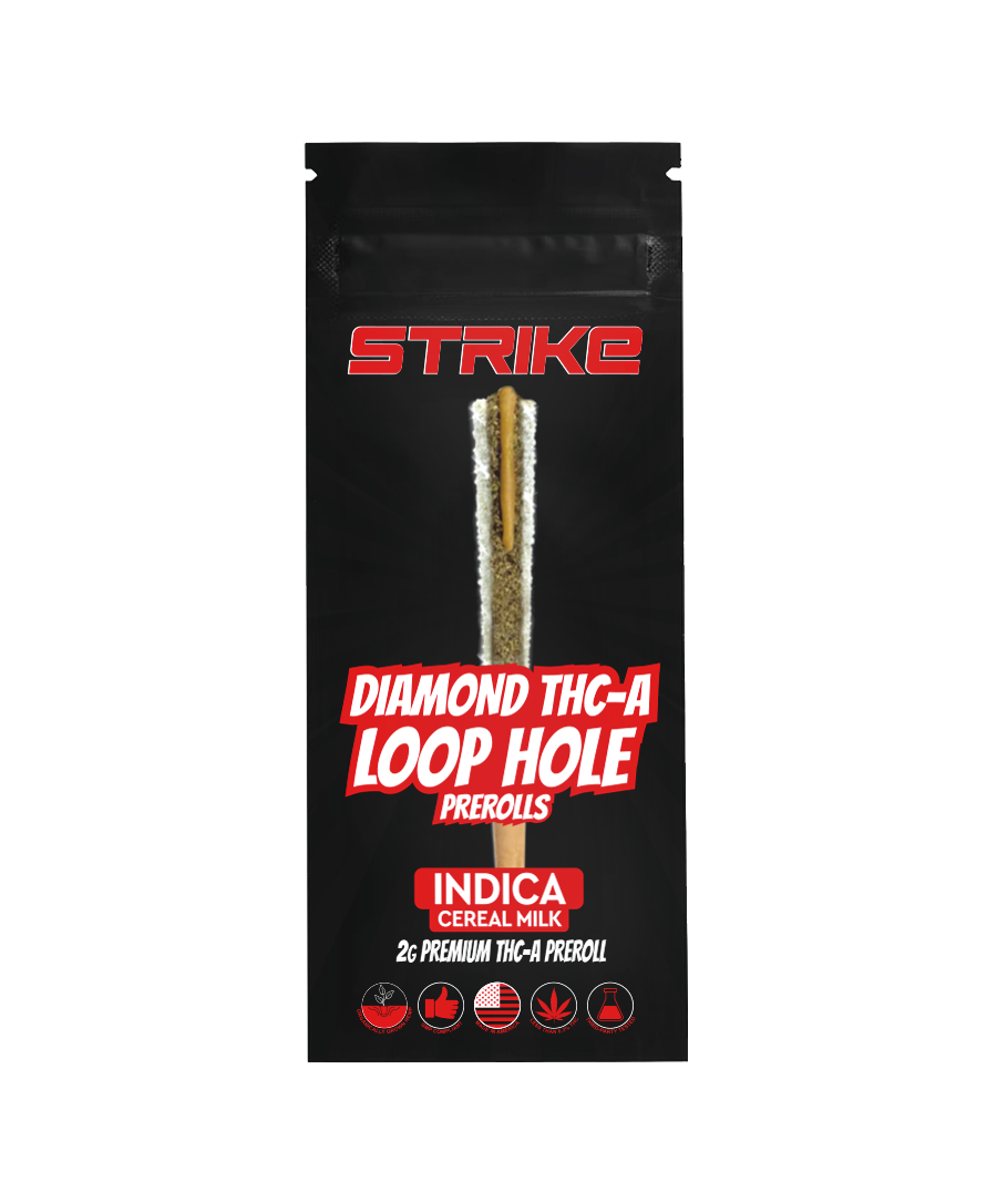 DIAMOND LOOP HOLE 2G PREMIUM THCA PREROLL – INDICA – CEREAL MILK