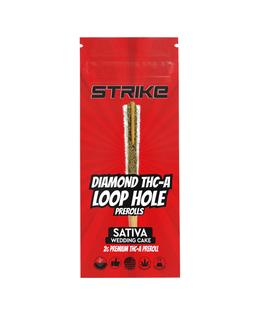 DIAMOND LOOP HOLE 2G PREMIUM THCA PREROLL – SATIVA – WEDDING CAKE