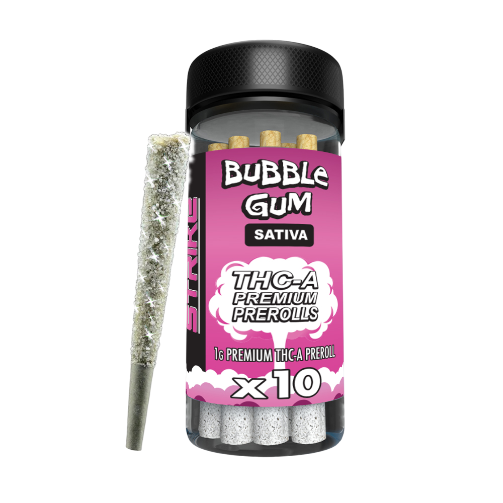 STRIKE 10CT JAR 1G PRE ROLL SATIVA BUBBLE GUM