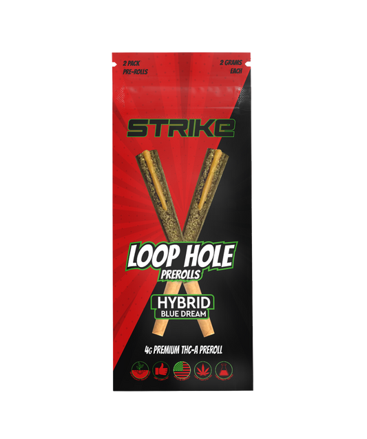 LOOP HOLE 2 PACK 4G PREMIUM THCA PREROLL – HYBRID – BLUE DREAM