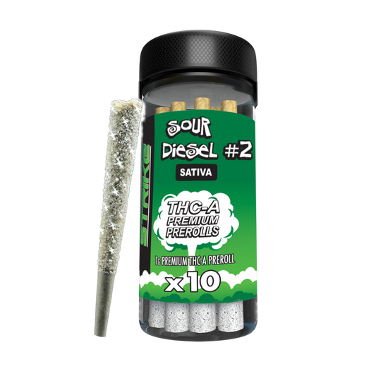 STRIKE 10CT JAR 1G PRE ROLL SATIVA SOUR DIESEL